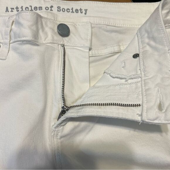 Articles of Society Sarah Skinny Jeans Whitehall Distressed White Size 29 - Picture 3 of 13